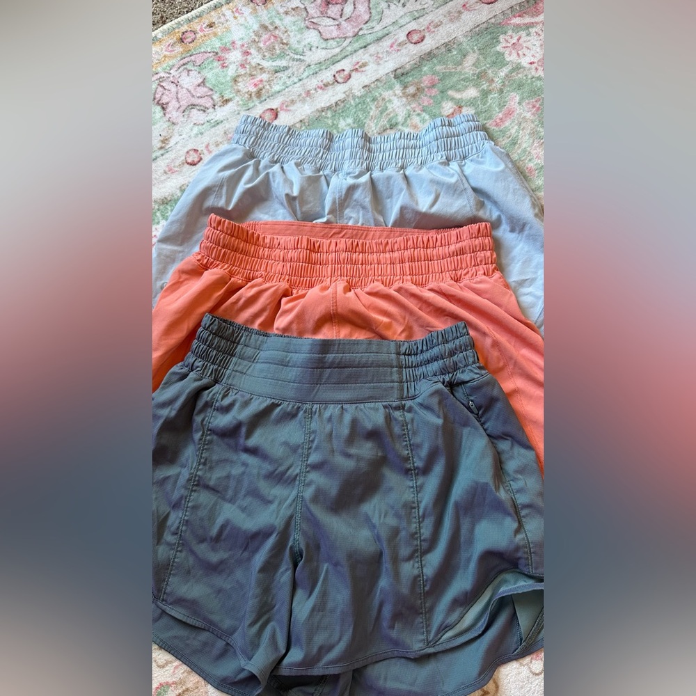 lululemon athletica Women's Athletic Shorts - Blue,Orange, metallic blue&purple